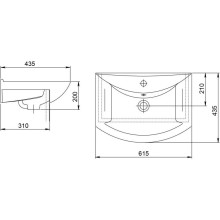 Тумба с раковиной белый матовый/коричневый матовый 61,5 см Onika Элита 106122 + 1.3120.3.S00.11B.0