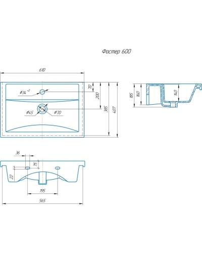 Тумба с раковиной дуб сонома/белый матовый 61 см Onika Тимбер 106115 + 4640021060773