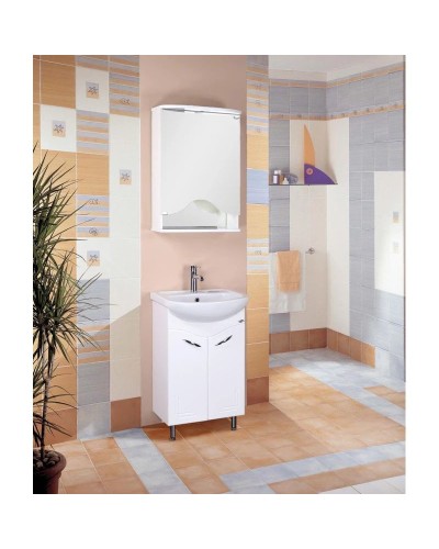 Тумба с раковиной белый глянец 50,3 см Onika Неаполь 105002 + 1WH110256