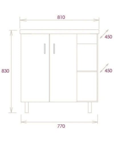 Тумба с раковиной дуб сонома/белый матовый 80 см Onika Тимбер 108052 + UM-COM80/1
