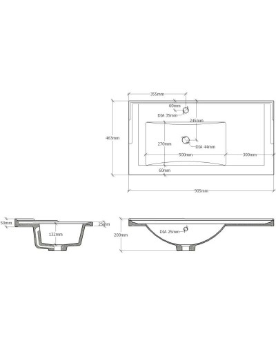 Тумба с раковиной белый глянец 90,5 см Onika Олимп 109015 + 609001
