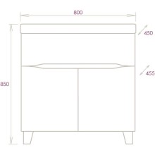 Тумба с раковиной белый глянец 80 см Onika Стрим 108055 + UM-COM80/1