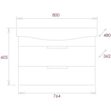 Тумба с раковиной бетон чикаго 80 см Onika Девис 108048 + 1WH302422
