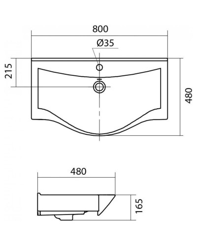 Тумба с раковиной бетон чикаго 80 см Onika Девис 108048 + 1WH302422