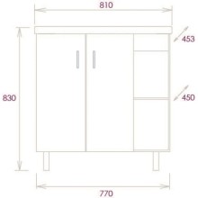 Тумба с раковиной дуб сонома/серый матовый 81 см Onika Тимбер 108046 + 4640021065198