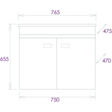 Тумба с раковиной мрамор/камень бетонный 76,5 см Onika Марбл 107517 + 4640021062210