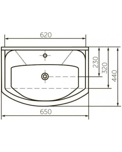 Тумба с раковиной белый глянец 65 см Onika Кристи 106538 + 4620008192475