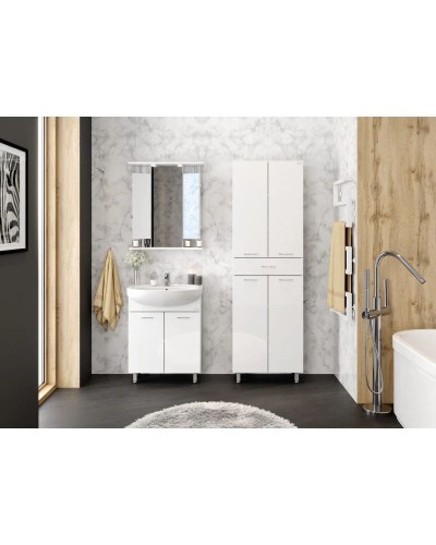 Тумба с раковиной белый глянец 66,5 см Onika Стелла 106501 + 1WH110174