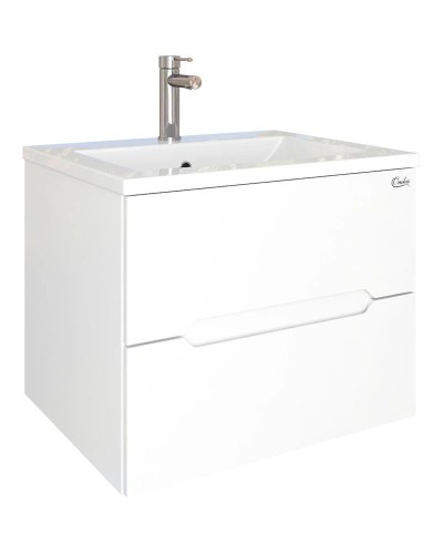 Тумба с раковиной белый глянец 60 см Onika Айленд 106114 + 1WH501606