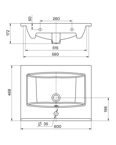 Тумба с раковиной белый глянец 60 см Onika Айленд 106114 + 1WH501606