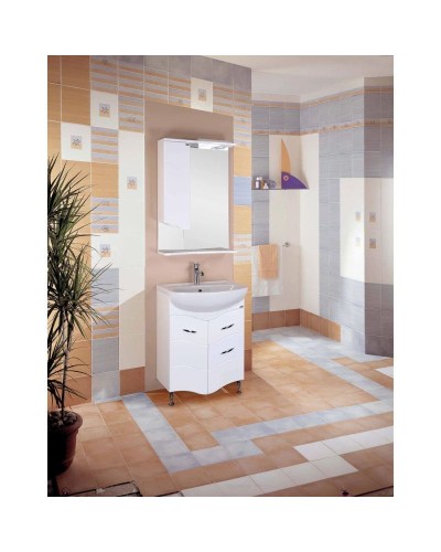 Тумба с раковиной белый глянец 61,5 см Onika Лайн 106044 + 4620008192772