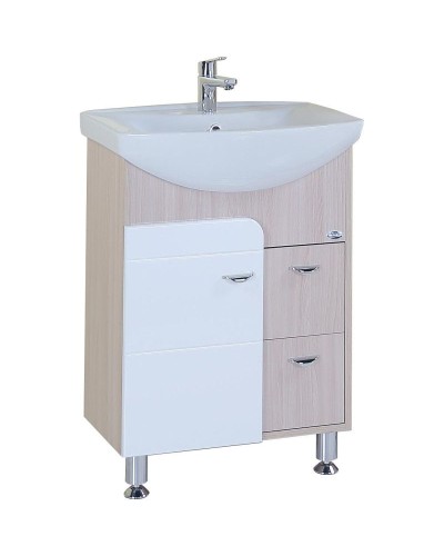 Тумба с раковиной белый глянец/ясень шимо 61,5 см Onika Стиль 106032 + 1.3120.3.S00.11B.0