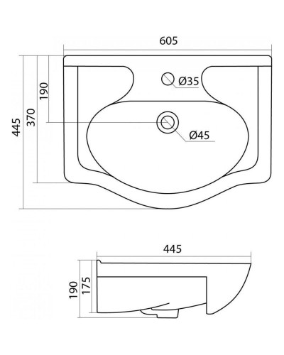 Тумба с раковиной белый глянец 60,5 см Onika Селигер 106006 + 1WH110268