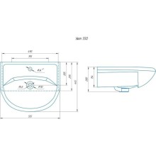 Тумба с раковиной белый глянец 55,5 см Onika Милтон 105559 + 4620008192765