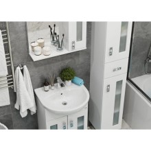 Тумба с раковиной белый глянец 54 см Onika Кристалл 105550 + UM-ERI55/1