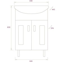 Тумба с раковиной белый глянец 54 см Onika Кристалл 105550 + UM-ERI55/1