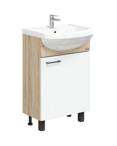 Тумба с раковиной дуб сонома/белый матовый 52 см разборная Onika Эко 105209 + 1.3120.1.S00.11B.0