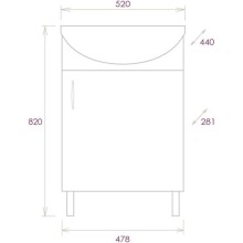 Тумба с раковиной дуб сонома/белый матовый 52 см разборная Onika Эко 105209 + 1.3120.1.S00.11B.0