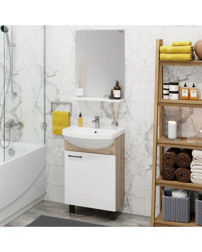 Тумба с раковиной дуб сонома/белый матовый 52 см Onika Эко 105208 + 1.3120.1.S00.11B.0