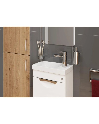 Тумба с раковиной белый глянец 40 см Onika Комо 104005 + UM-COM40/1