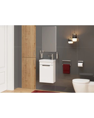 Тумба с раковиной белый глянец 40 см Onika Комо 104005 + UM-COM40/1