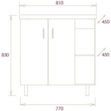 Тумба с раковиной дуб сонома/серый матовый 80 см Onika Тимбер 108053 + UM-COM80/1