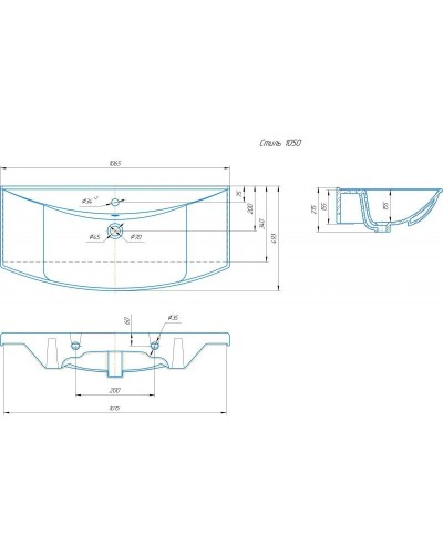 Тумба с раковиной белый глянец 106,5 см Onika Веронэлла 110508 + 4620008197340