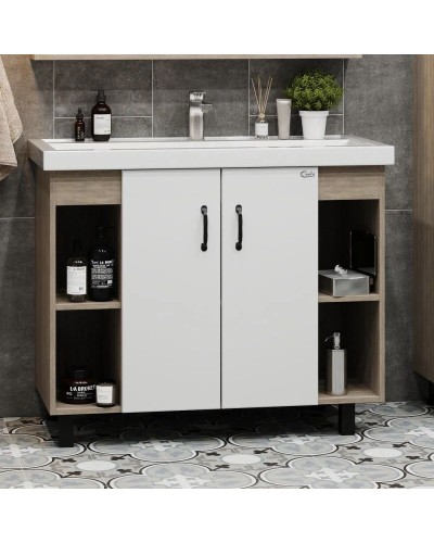 Тумба с раковиной дуб сонома/белый матовый 101,2 см Onika Тимбер 110011 + 4640021065204