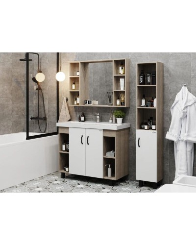 Тумба с раковиной дуб сонома/белый матовый 101,2 см Onika Тимбер 110011 + 4640021065204