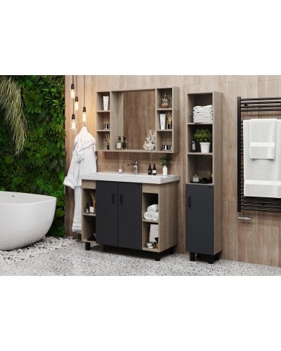 Тумба с раковиной дуб сонома/серый матовый 101,2 см Onika Тимбер 110010 + 4640021065204