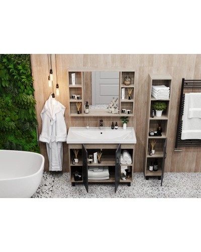 Тумба с раковиной дуб сонома/серый матовый 101,2 см Onika Тимбер 110010 + 4640021065204