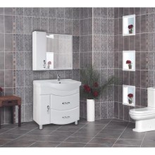 Тумба с раковиной белый глянец 83 см Onika Вальс 108209 + 1WH110225