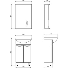 Тумба с раковиной белый 51 см ASB-Mebel Мессина