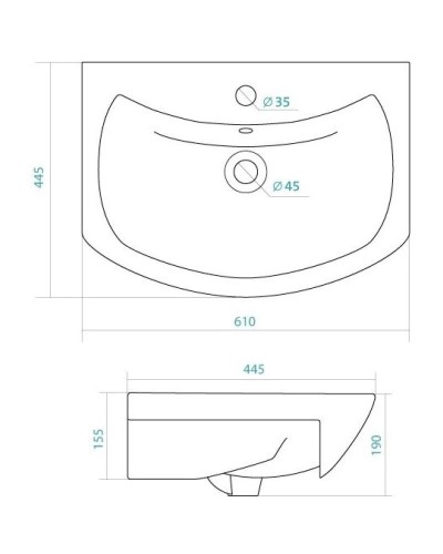 Тумба с раковиной белое дерево 61 см ASB-Mebel Орхидея