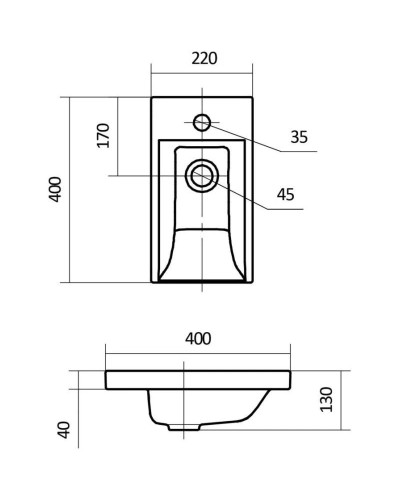 Тумба с раковиной белый/дуб золотой 40 см ASB-Mebel Марко