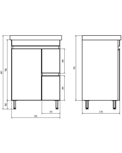 Тумба с раковиной белый/дуб золотой 60,5 см ASB-Mebel Марко