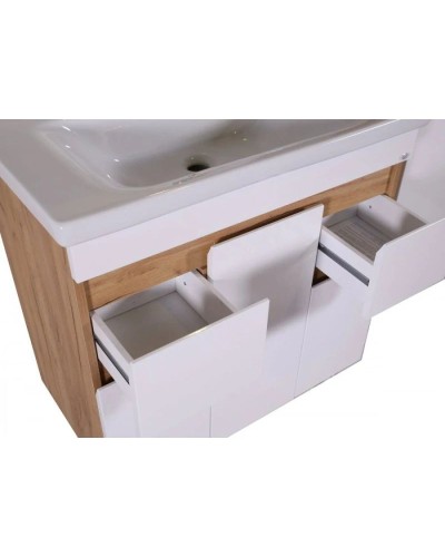 Тумба с раковиной белый/дуб золотой 80,5 см ASB-Mebel Марко