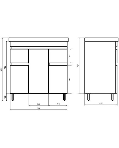Тумба с раковиной белый/дуб золотой 80,5 см ASB-Mebel Марко