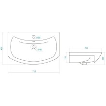 Тумба с раковиной белый 71,5 см ASB-Mebel Мессина