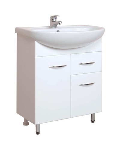 Тумба с раковиной белый глянец 66,5 см Onika Стелла 106503 + 1WH110174