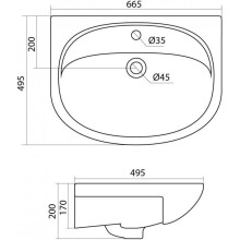 Тумба с раковиной белый глянец 66,5 см Onika Стелла 106503 + 1WH110174