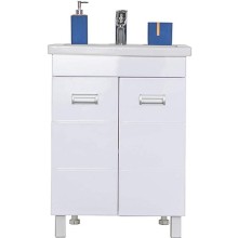 Тумба с раковиной Orange Таис 60 Ta-60TUW+RA напольная Белый глянец