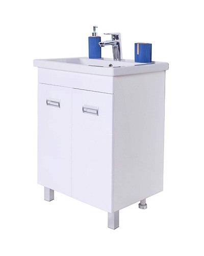 Тумба с раковиной Orange Таис 60 Ta-60TUW+RA напольная Белый глянец