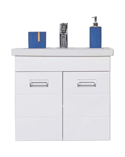 Тумба с раковиной Orange Таис 60 TP2-TUW+RA подвесная Белый глянец