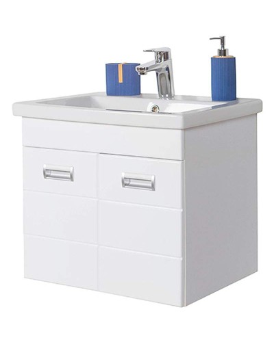 Тумба с раковиной Orange Таис 60 TP2-TUW+RA подвесная Белый глянец