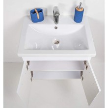 Тумба с раковиной Orange Таис 60 TP2-TUW+RA подвесная Белый глянец