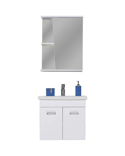 Тумба с раковиной Orange Таис 60 TP2-TUW+RA подвесная Белый глянец