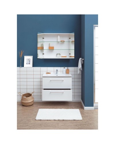 Тумба под раковину Dreja Gio 80 77.0103W подвесная Белый глянец