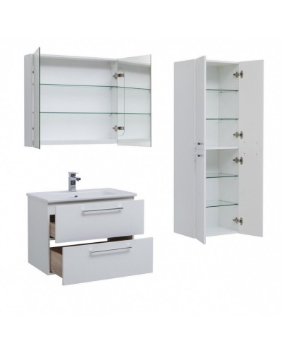 Тумба под раковину Dreja Gio 80 77.0103W подвесная Белый глянец