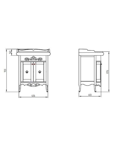 Тумба под раковину Migliore Bella 63 25916 Орех
